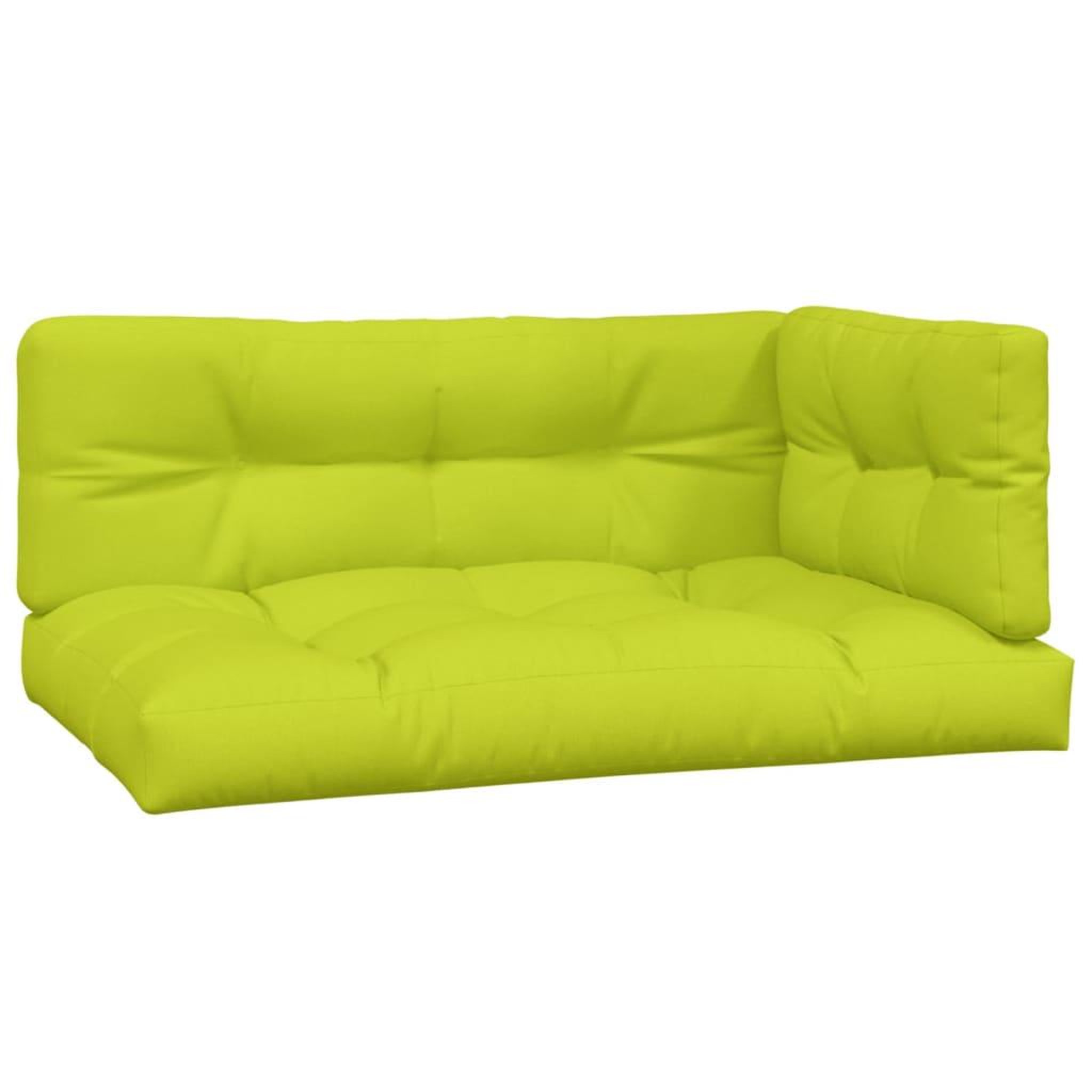 Voir la diapositive 2 : VIDAXL Coussins de palette lot de 3 vert vif tissu