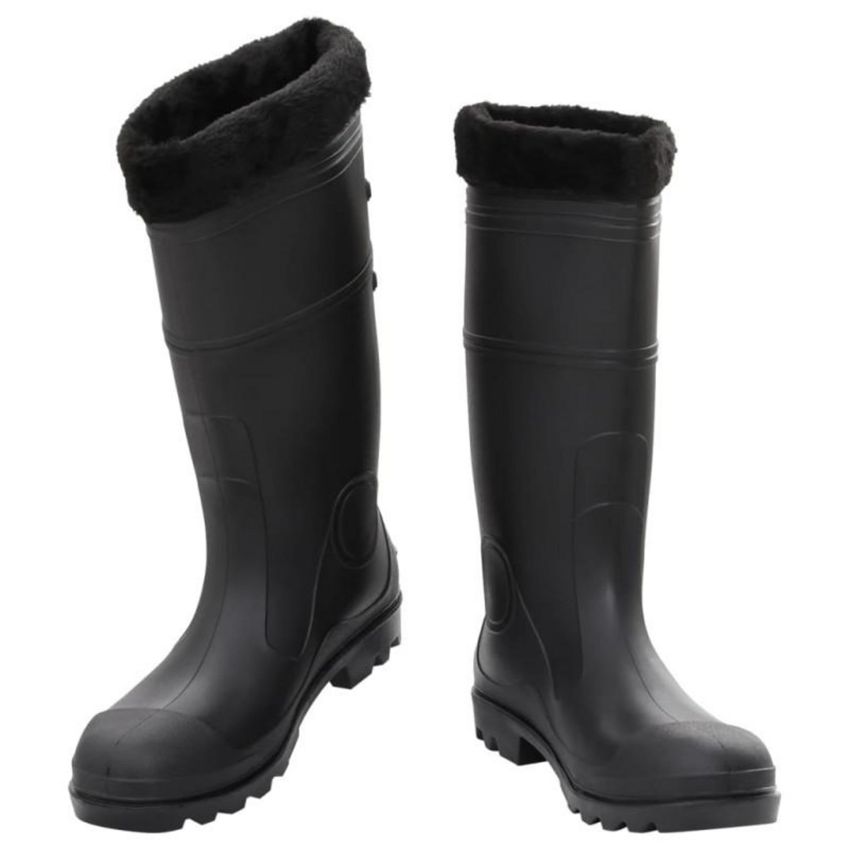 VIDAXL Bottes de pluie avec chaussettes amovibles noir taille 45 PVC
