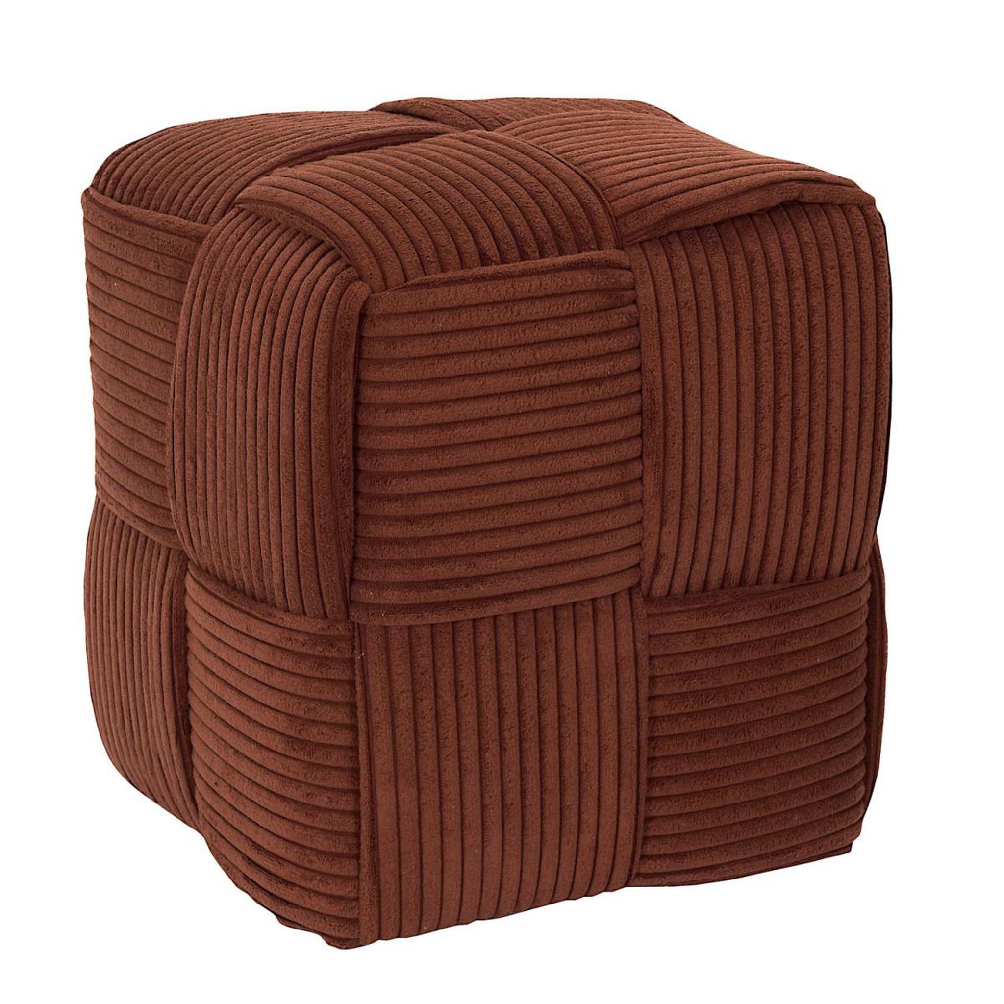 The Home Deco Factory Pouf côtelé tressé  scott  38cm terracotta