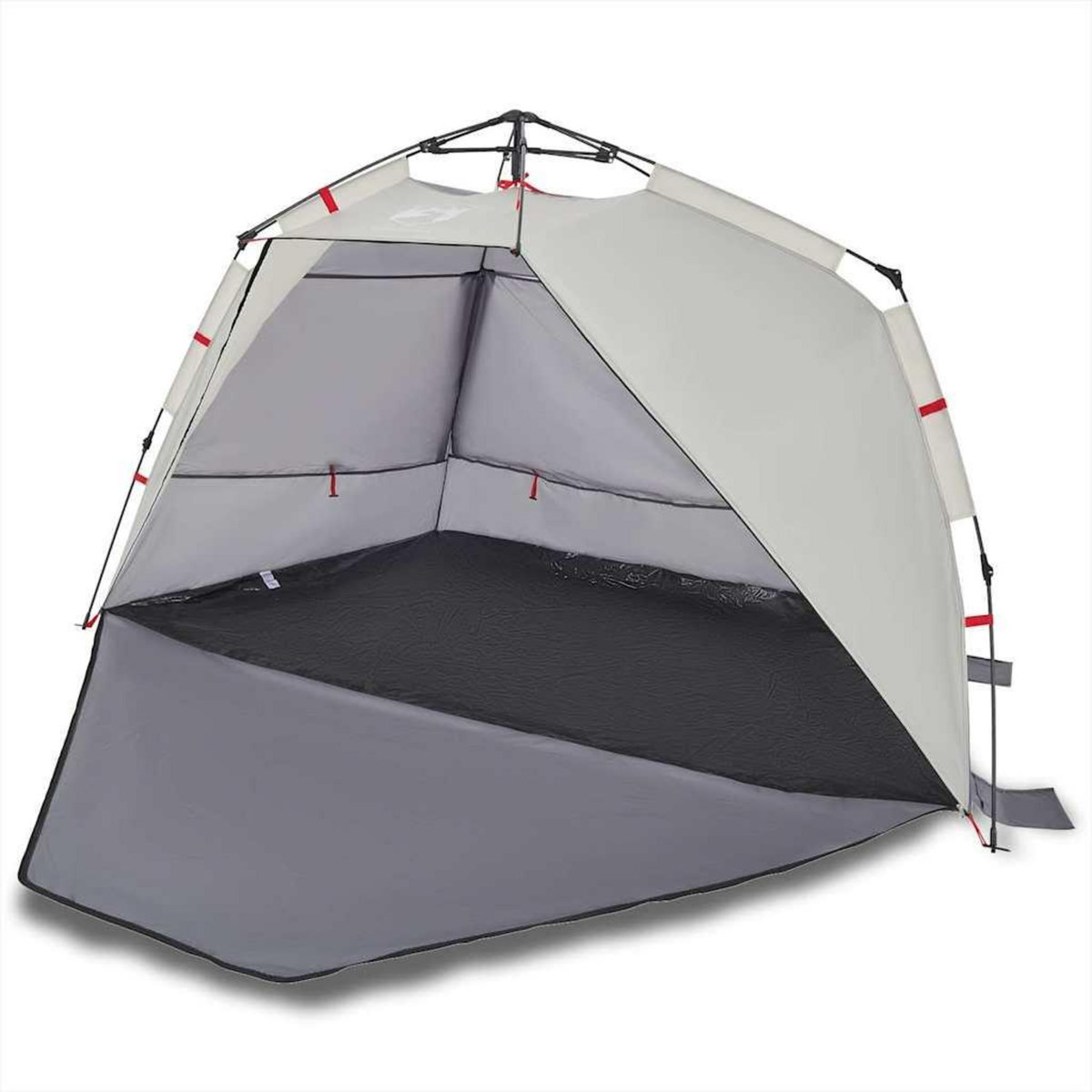 VIDAXL Tente de plage 3 personnes gris liberation rapide impermeable