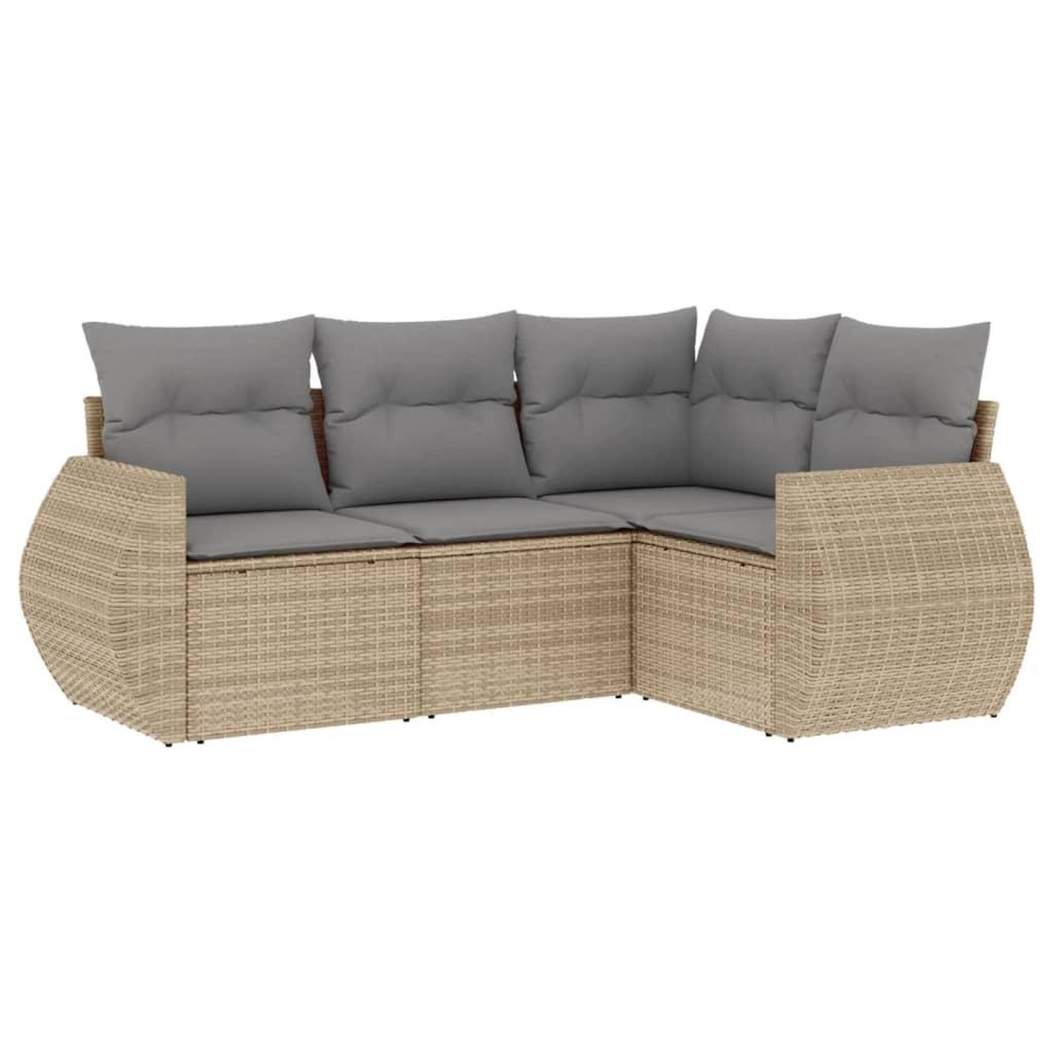 Voir la diapositive 2 : VIDAXL Salon de jardin avec coussins 4 pcs beige resine tressee