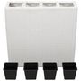 Voir la diapositive 4 : VIDAXL Lits sureleves de jardin et 4 pots 2 pcs Resine tressee Blanc