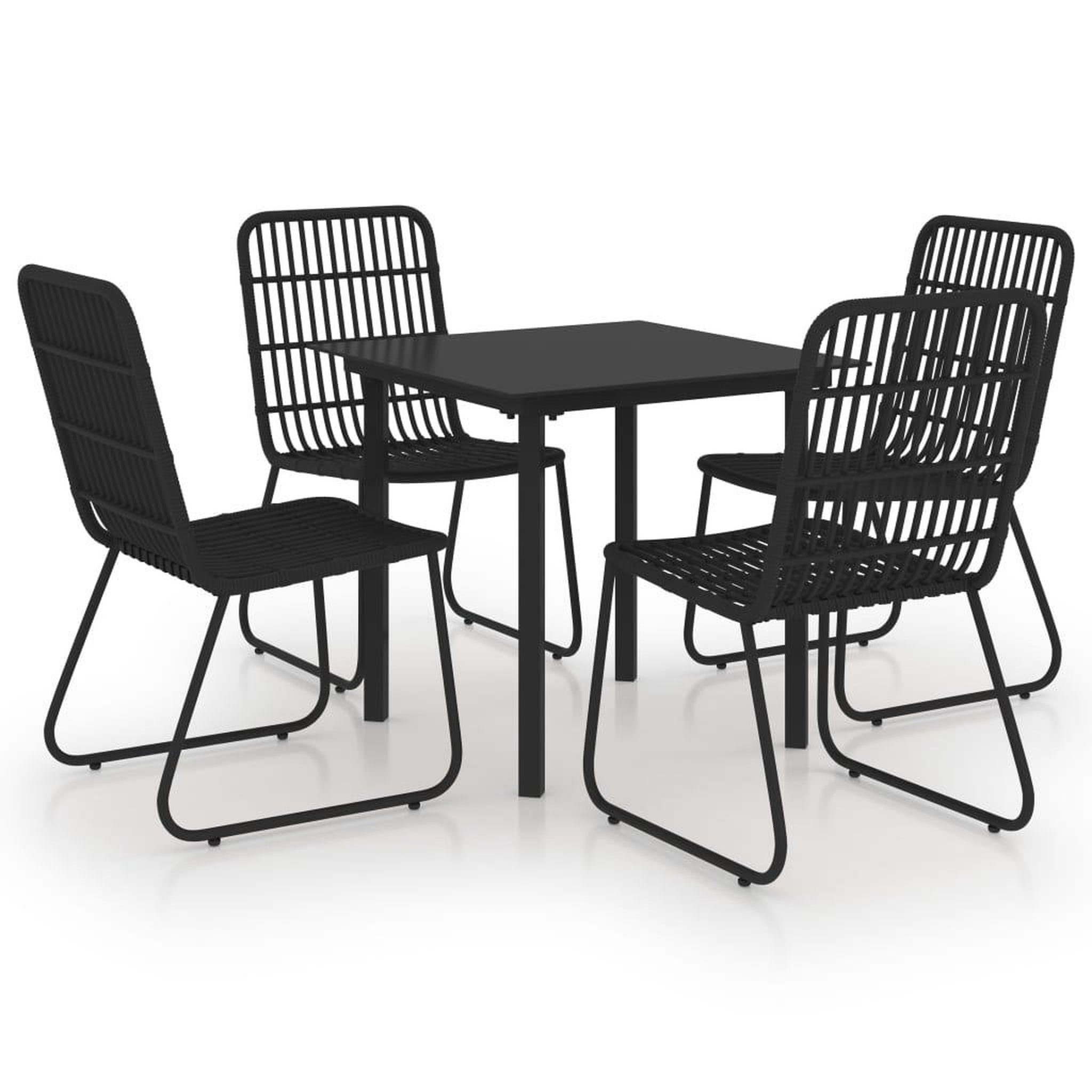 Voir la diapositive 2 : VIDAXL Ensemble a manger d'exterieur 5 pcs resine tressee et verre