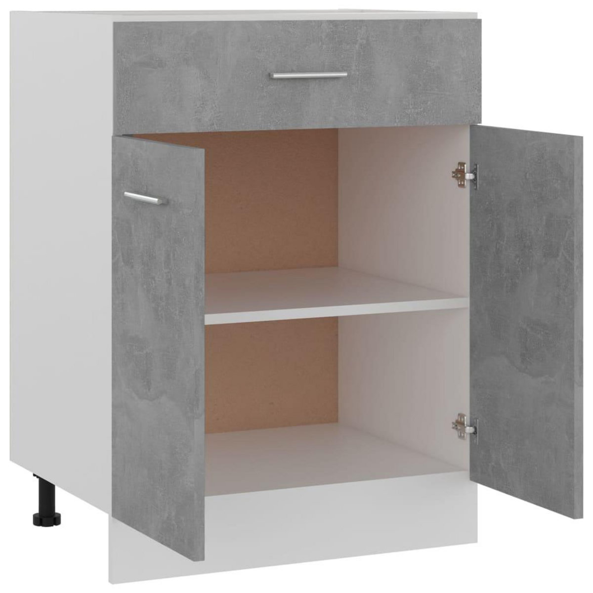 VIDAXL Armoire de plancher a tiroir Gris beton Bois d'ingenierie
