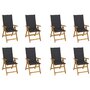 Voir la diapositive 1 : VIDAXL Chaises pliables de jardin avec coussins lot de 8 Bois d'acacia