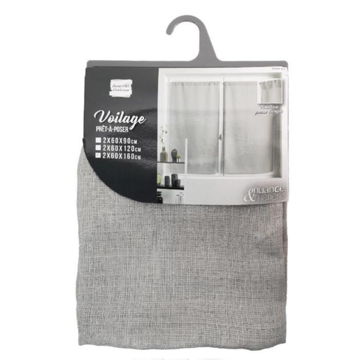 Paris Prix Paire de Voilages  Soane  60x160cm Gris