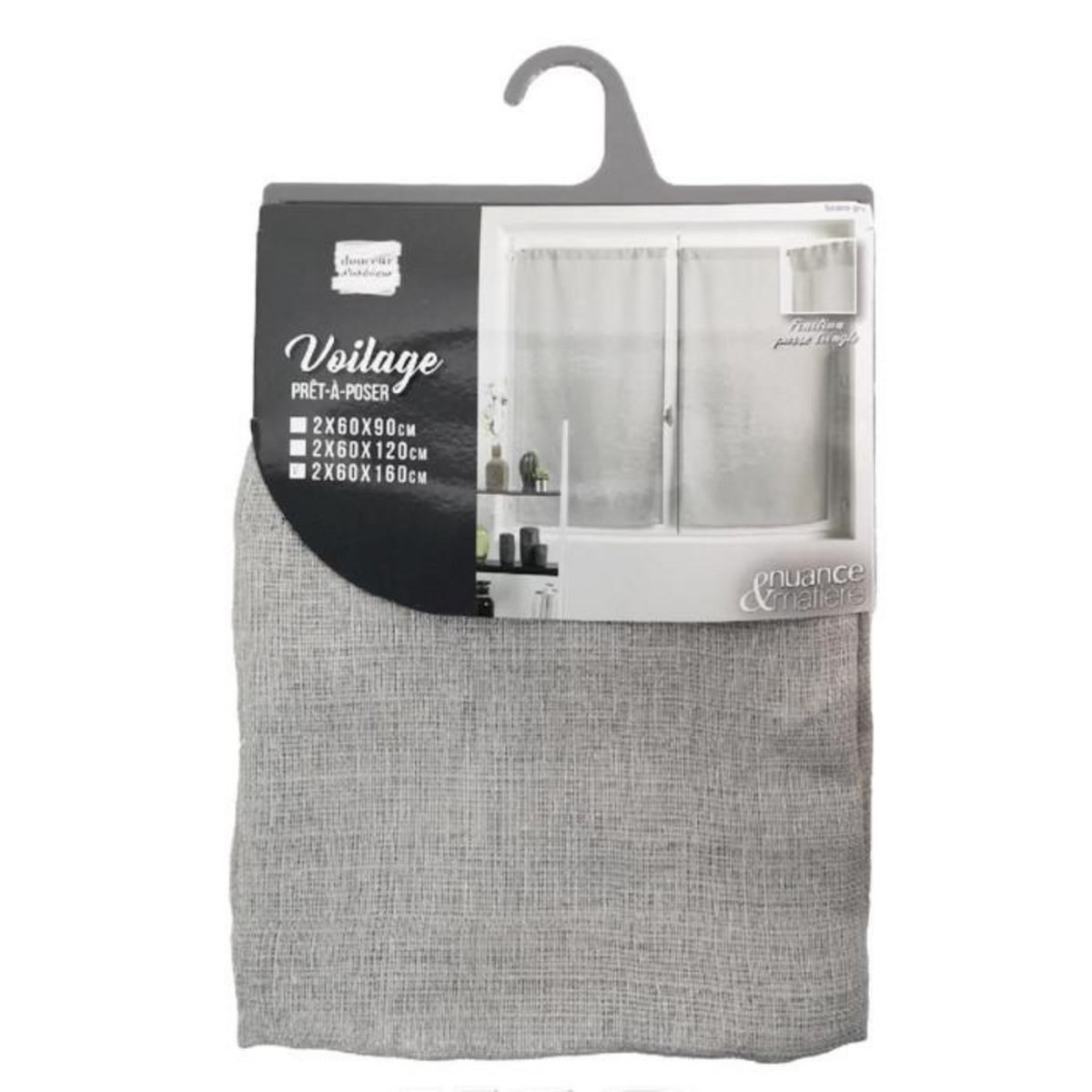 Paris Prix Paire de Voilages  Soane  60x160cm Gris