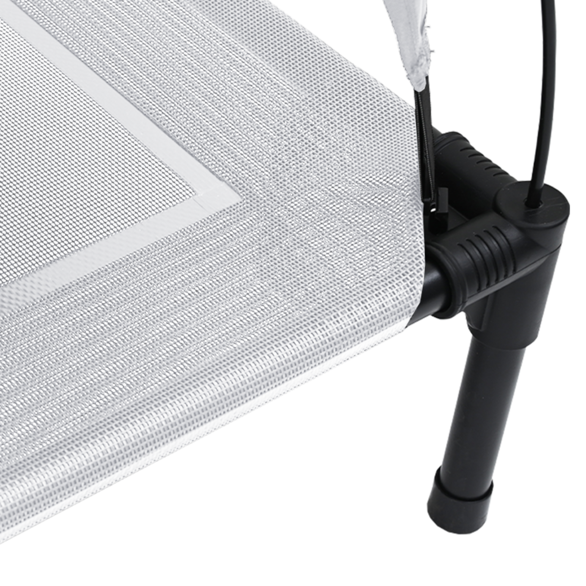 VIDAXL Lit chien surélevé avec toit amovible gris argenté M acier