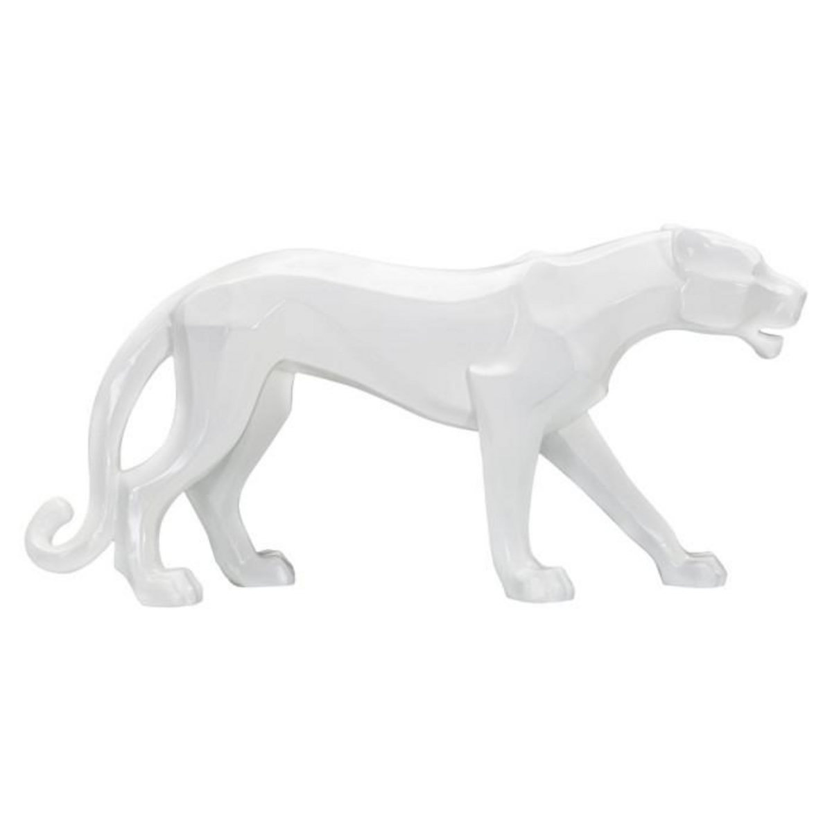 Paris Prix Statuette Déco en Résine  Panthère  70cm Blanc