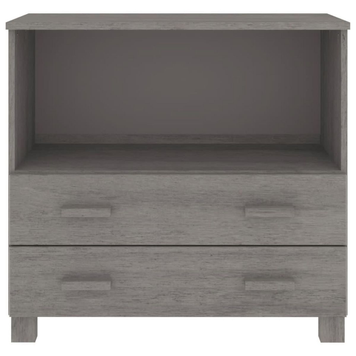 VIDAXL Buffet HAMAR Gris clair 85x35x80 cm Bois massif de pin