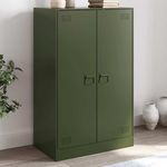 VIDAXL Buffet vert olive 67x39x107 cm acier