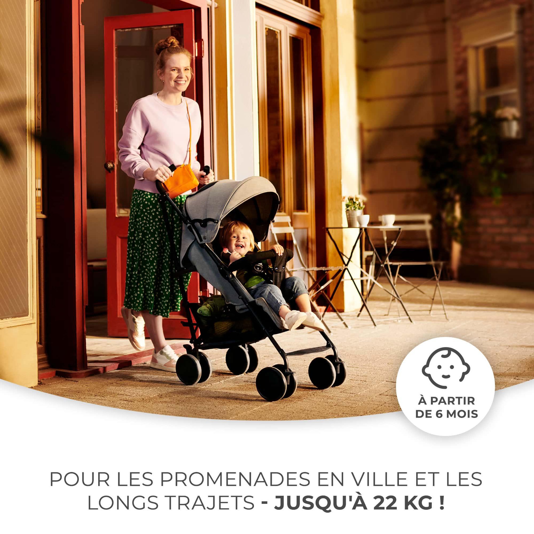 Voir la diapositive 2 : KINDERKRAFT Poussette canne compacte dossier repose reglable