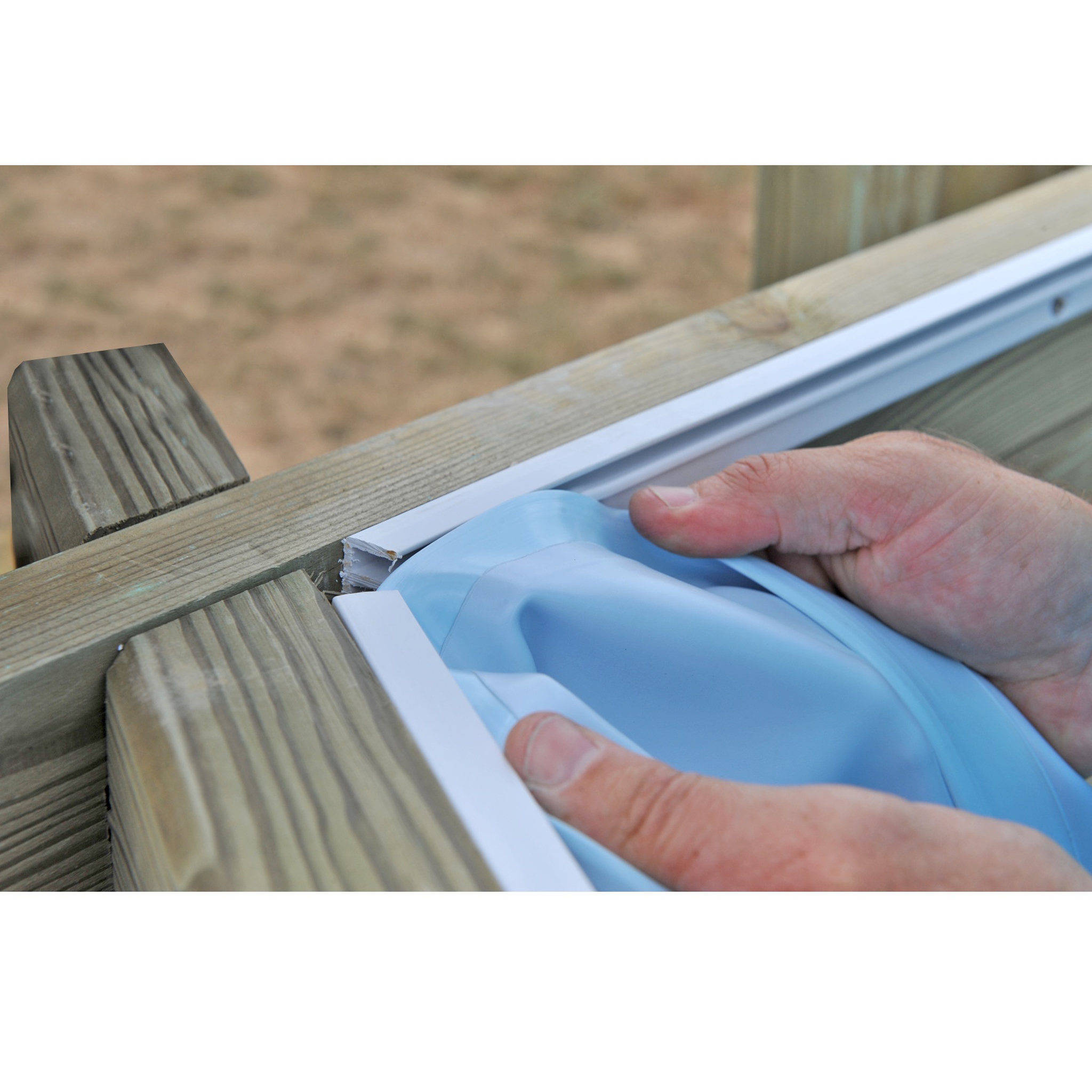 Voir la diapositive 4 : SUNBAY Piscine rectangulaire en bois Mint 10,18 x 4,27 x H1.46m