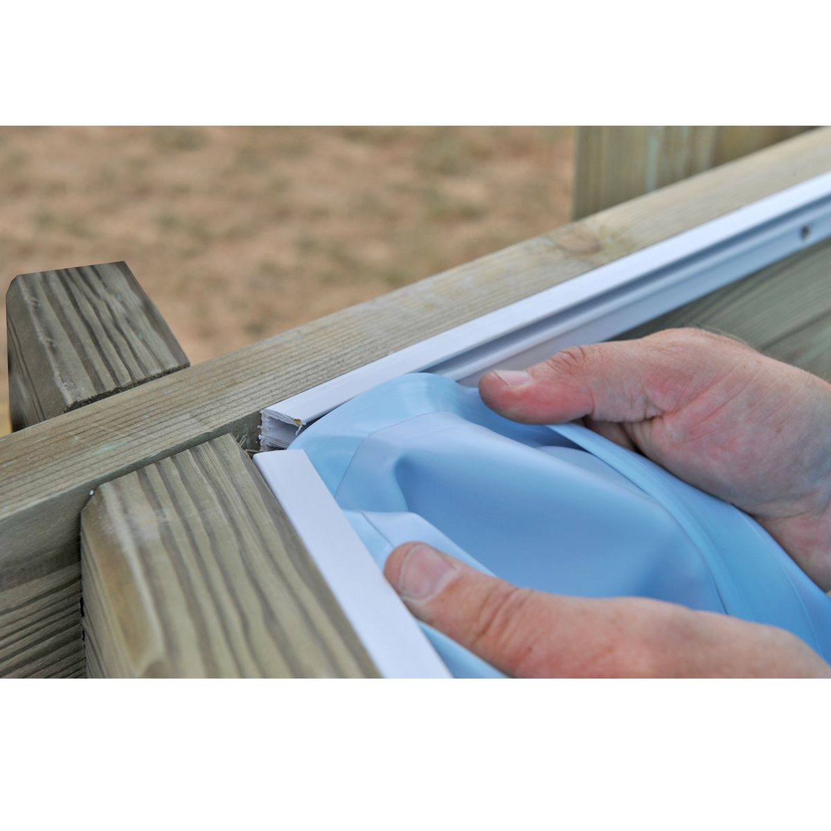 SUNBAY Piscine rectangulaire en bois Mint 10,18 x 4,27 x H1.46m