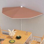 VIDAXL Demi-parasol de jardin avec mat 180x90 cm terre cuite