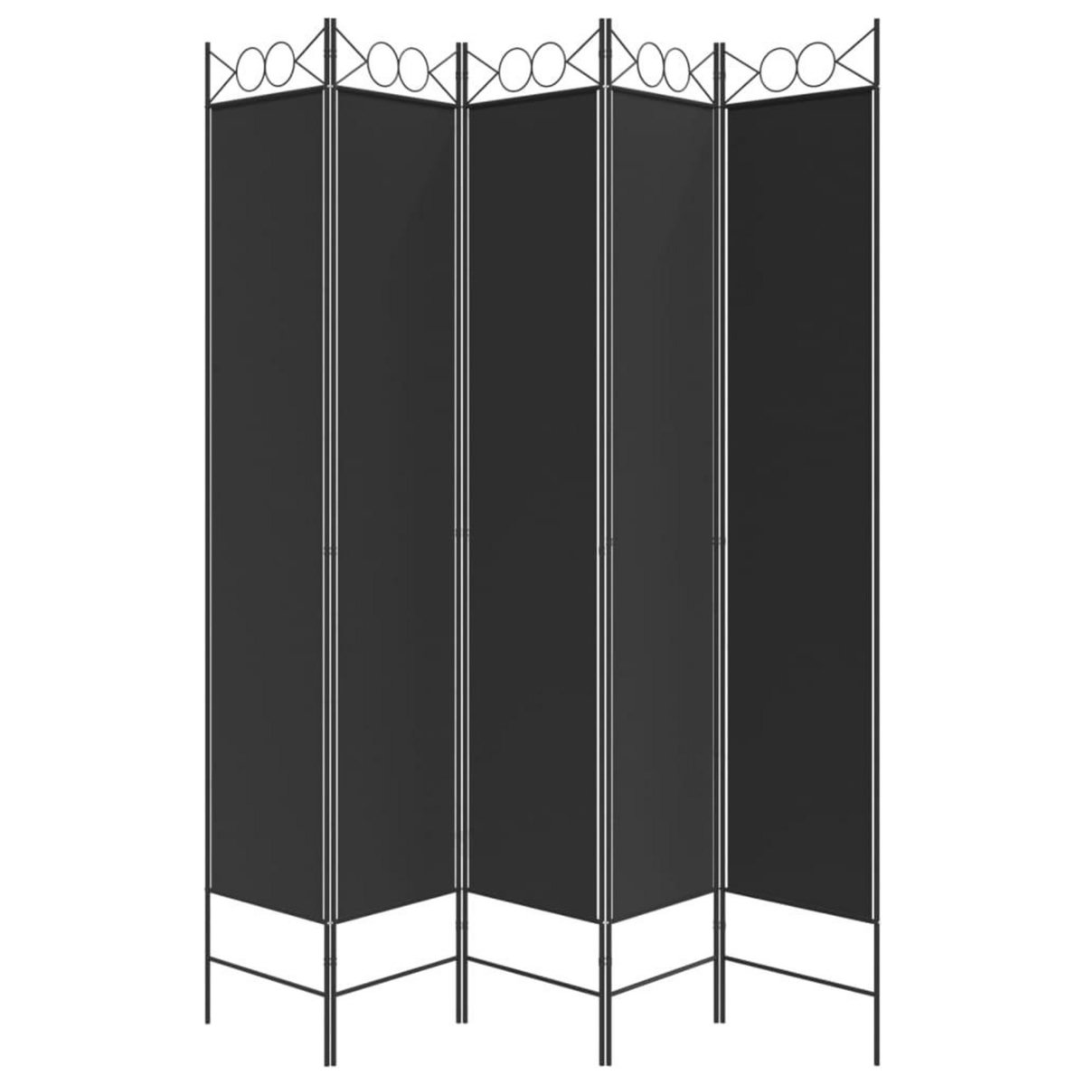 VIDAXL Cloison de separation 5 panneaux Noir 200x220 cm Tissu