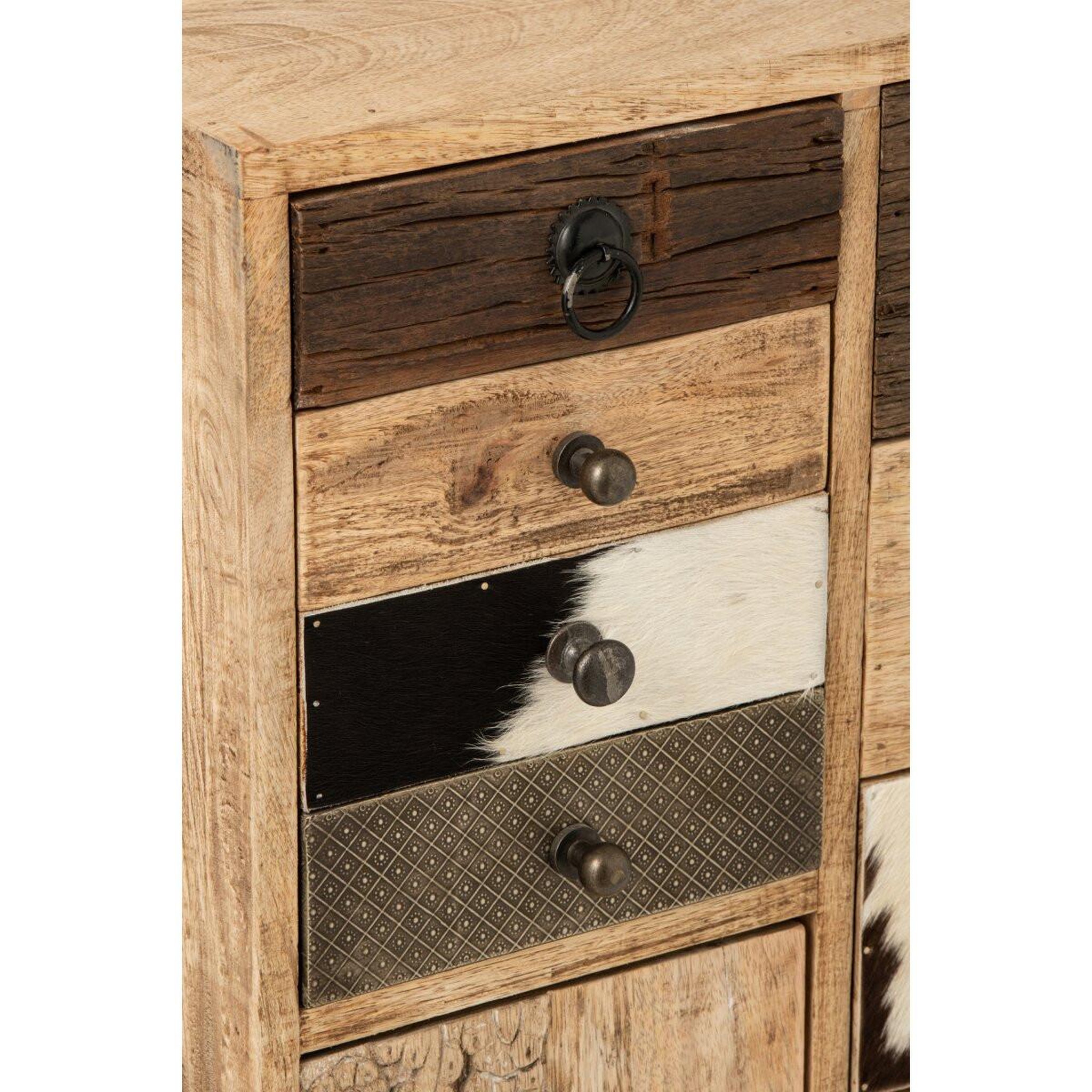 Voir la diapositive 6 : J-LINE Commode à tiroirs en bois  jonas  110cm naturel