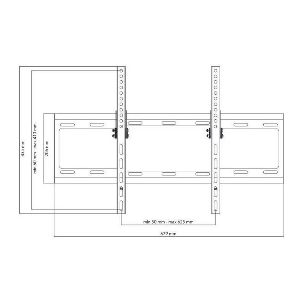ONEFORALL1 ONE FOR ALL WM2621 - Support mural avec reglage dinclinaison de 15 pour TV de 32 a 84 81 a 213cm - Noir
