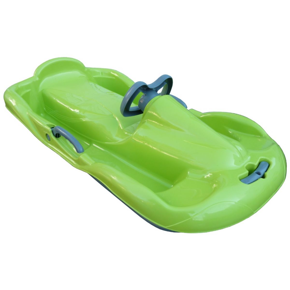 Luge à volant avec frein, ficelle et poignée tire luge verte