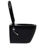 Voir la diapositive 5 : VIDAXL Toilette murale sans bord a fonction de bidet Ceramique Noir