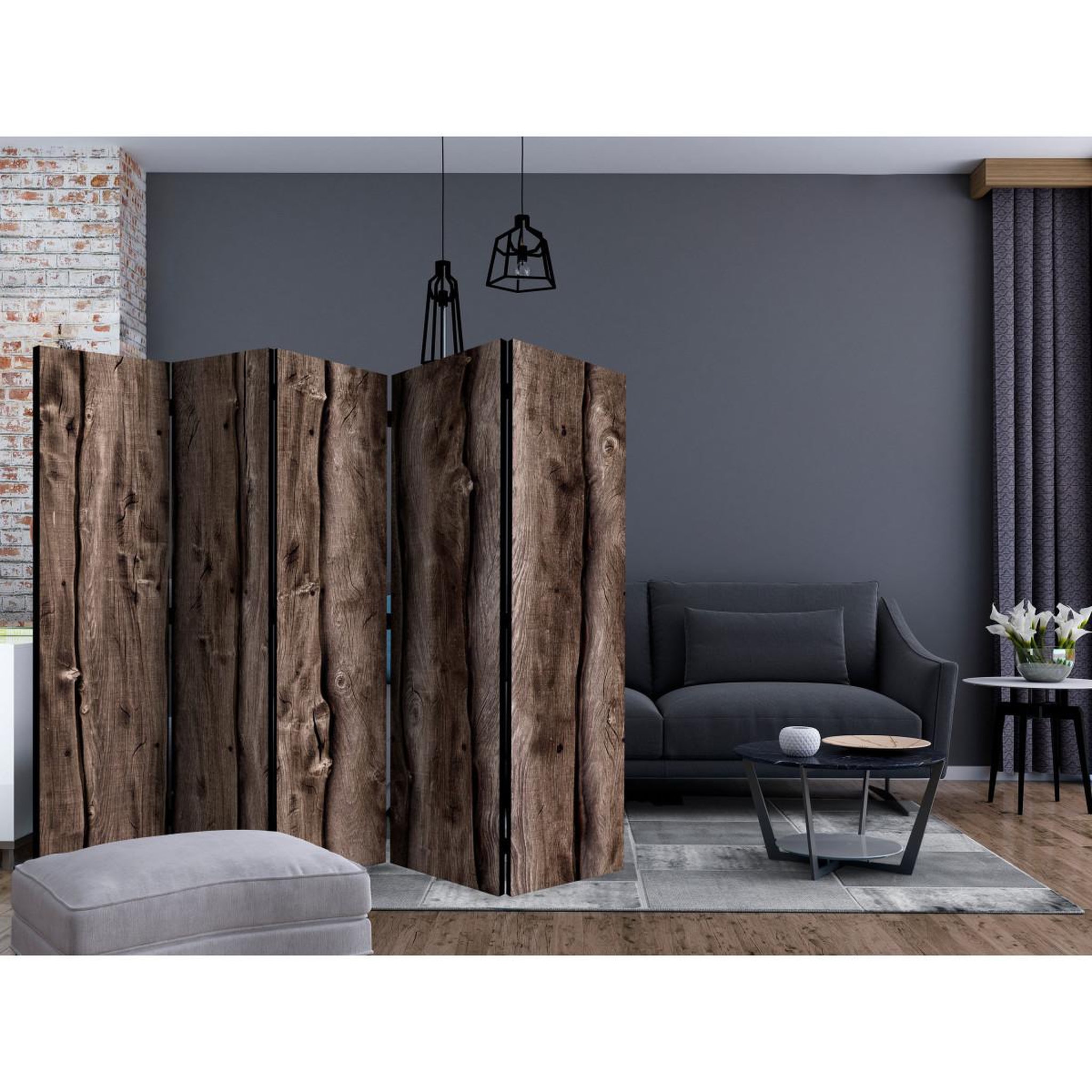 Voir la diapositive 2 : Paris Prix Paravent 5 volets  wooden melody  172x225cm