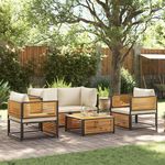 VIDAXL Salon de jardin avec coussins 5 pcs Bois d'acacia solide
