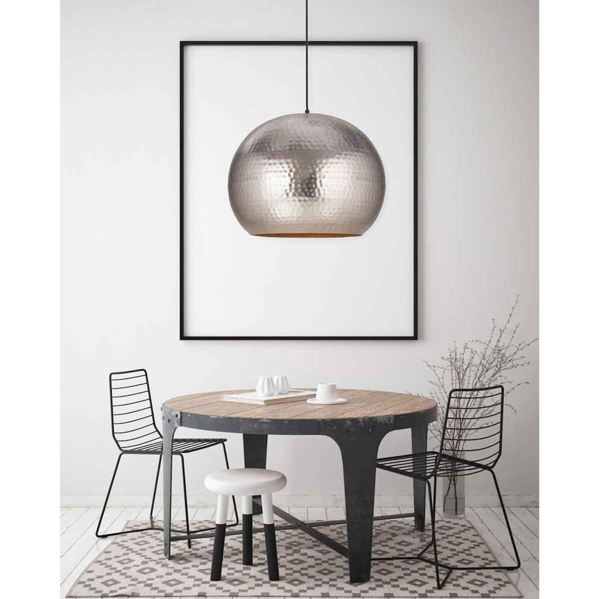 Paris Prix Lampe Suspension Design  Fabricia  47cm Argent