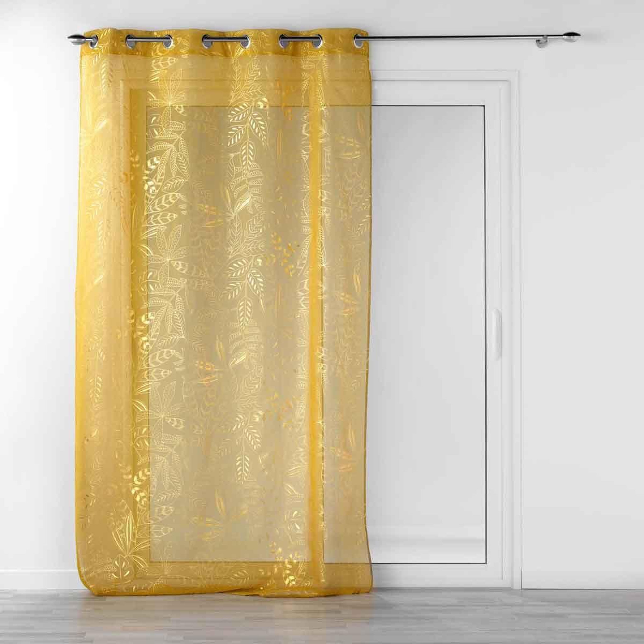 Douceur d'Intérieur Rideau voilage à œillets  belflor  140x240cm jaune