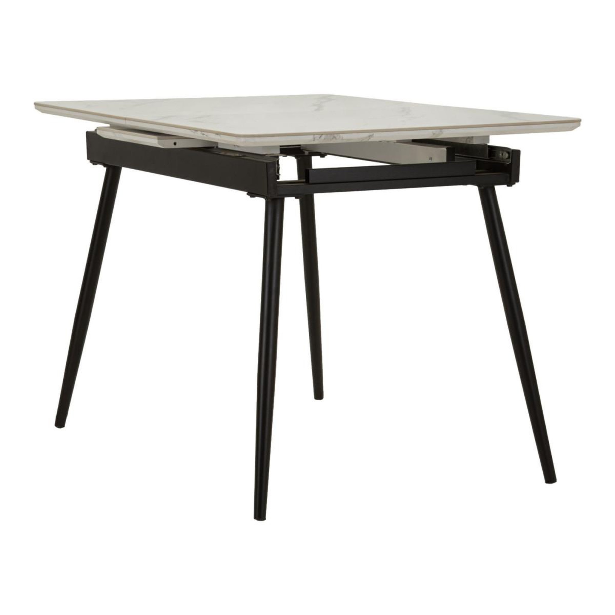 Voir la diapositive 4 : Paris Prix Table salle à manger extensible  matt  120-155cm noir & blanc