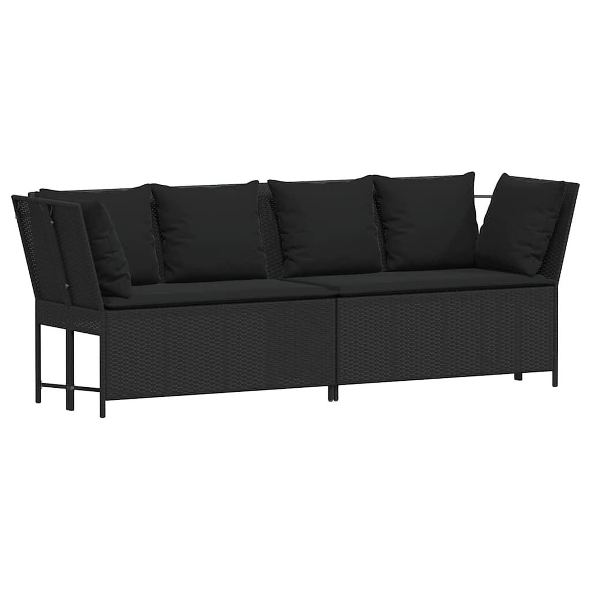 Voir la diapositive 4 : VIDAXL Canape de jardin avec coussins Noir Resine tressee