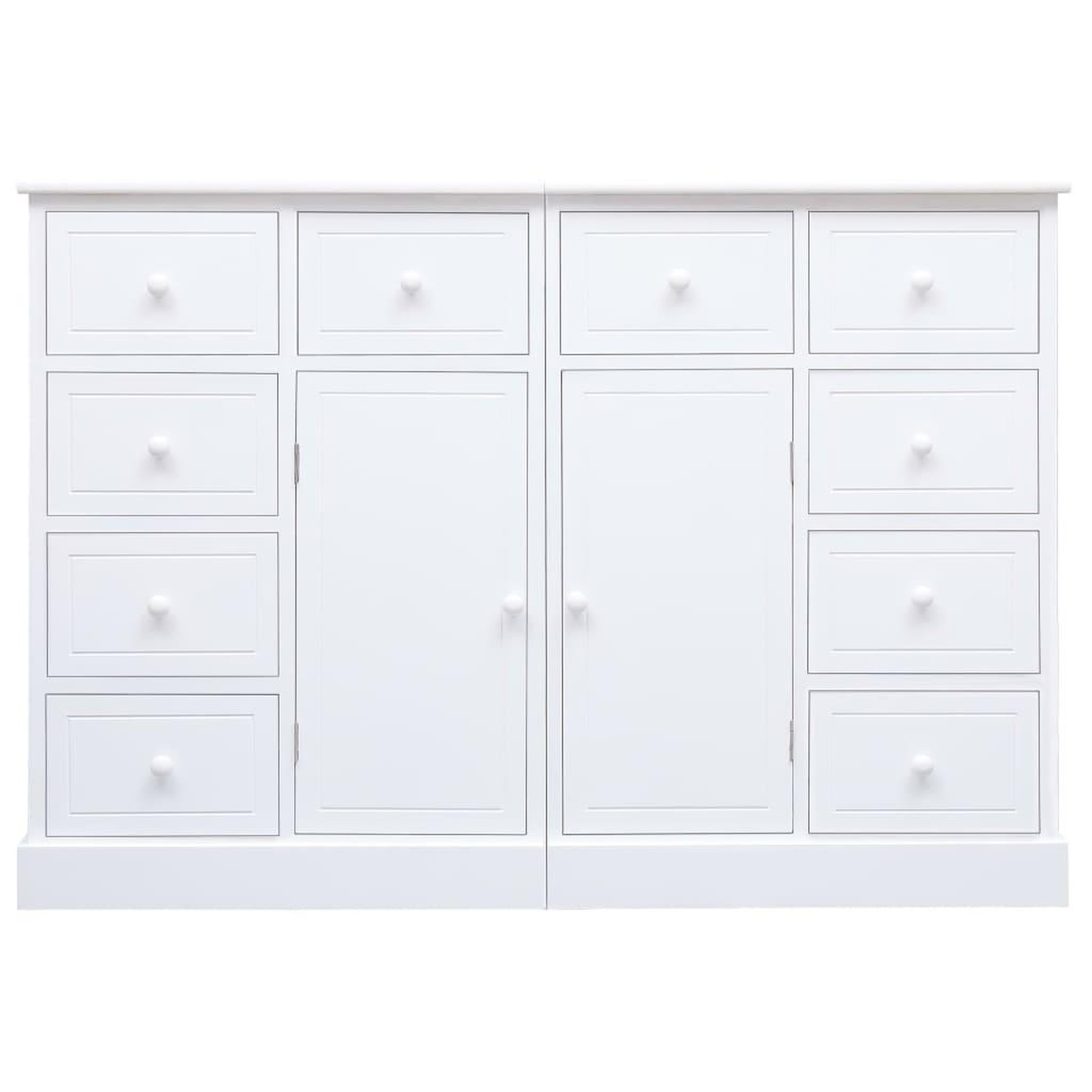 Voir la diapositive 2 : VIDAXL Buffet avec 10 tiroirs Blanc 113x30x79 cm Bois