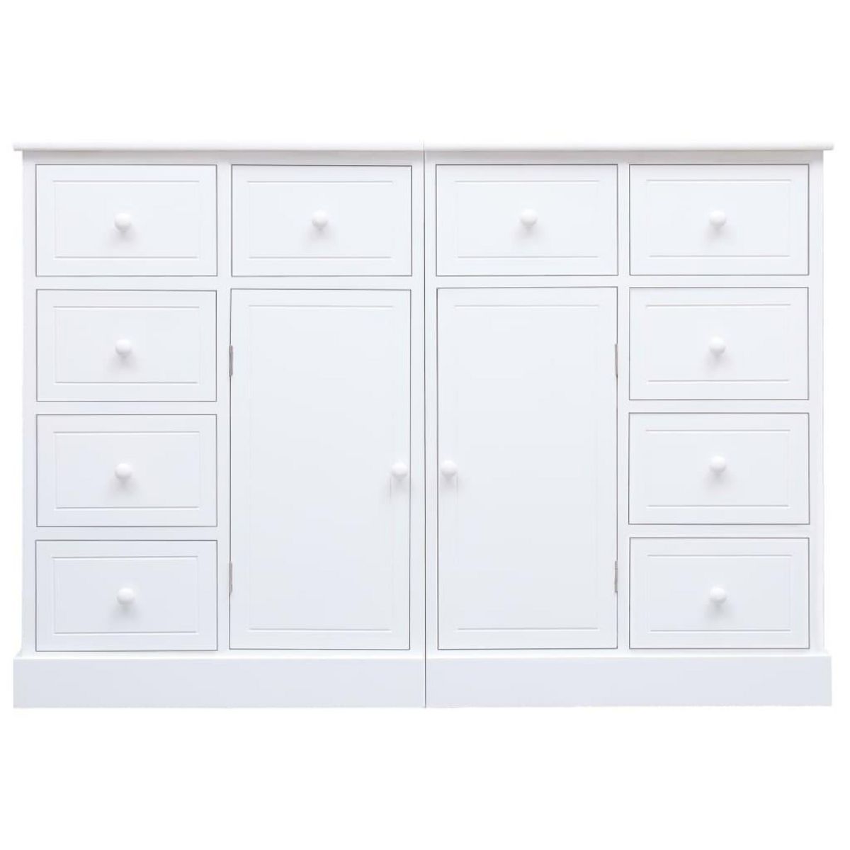VIDAXL Buffet avec 10 tiroirs Blanc 113x30x79 cm Bois