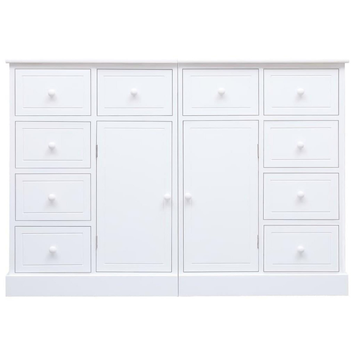VIDAXL Buffet avec 10 tiroirs Blanc 113x30x79 cm Bois