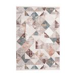 Paris Prix Tapis Géométrique à Franges  Akropolis II  Gris & Rose. Coloris disponibles : Gris