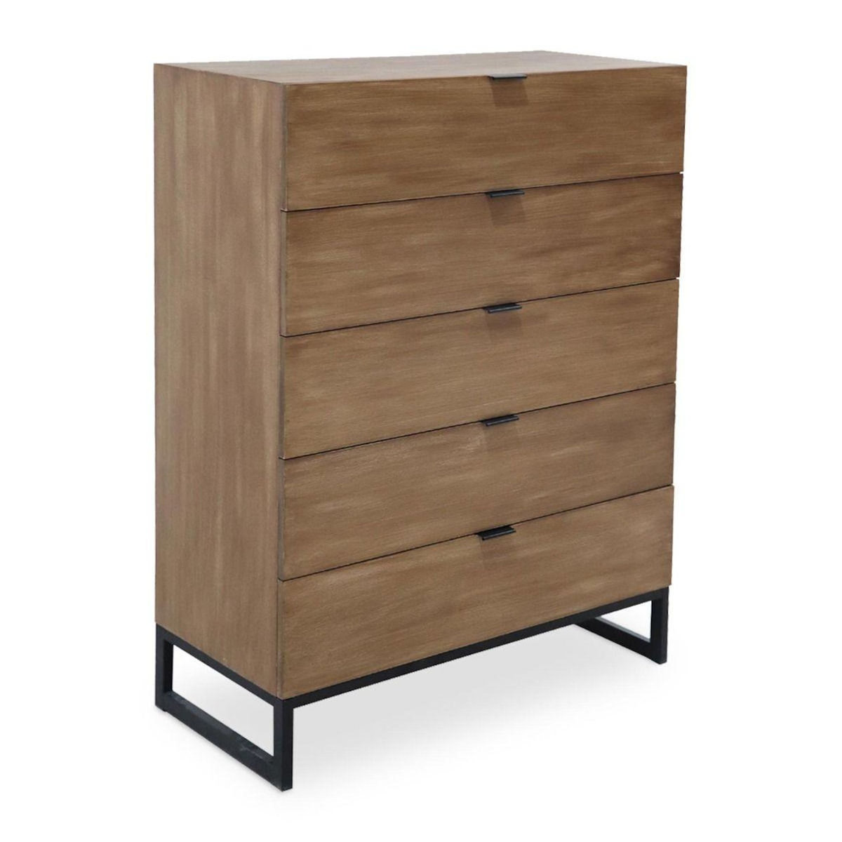 Paris Prix Commode 5 Tiroirs Design  Bolta  115cm Chêne Clair