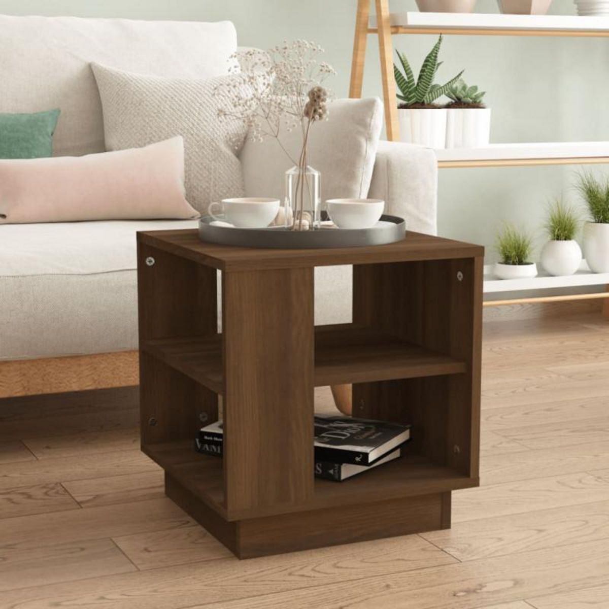 VIDAXL Table basse Chêne marron 40x40x43 cm Bois d ingénierie