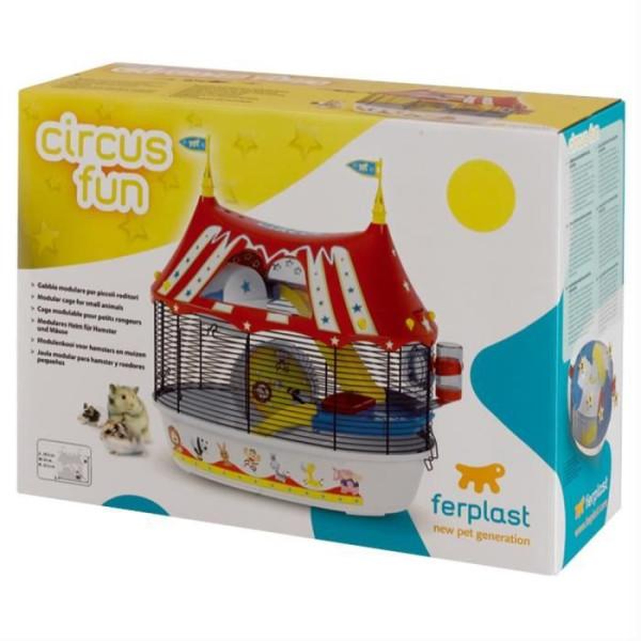 Voir la diapositive 3 : Ferplast Cage Pour hamster Circus Fun 49,5*34*42,5 cm - Rouge - FERPLAST