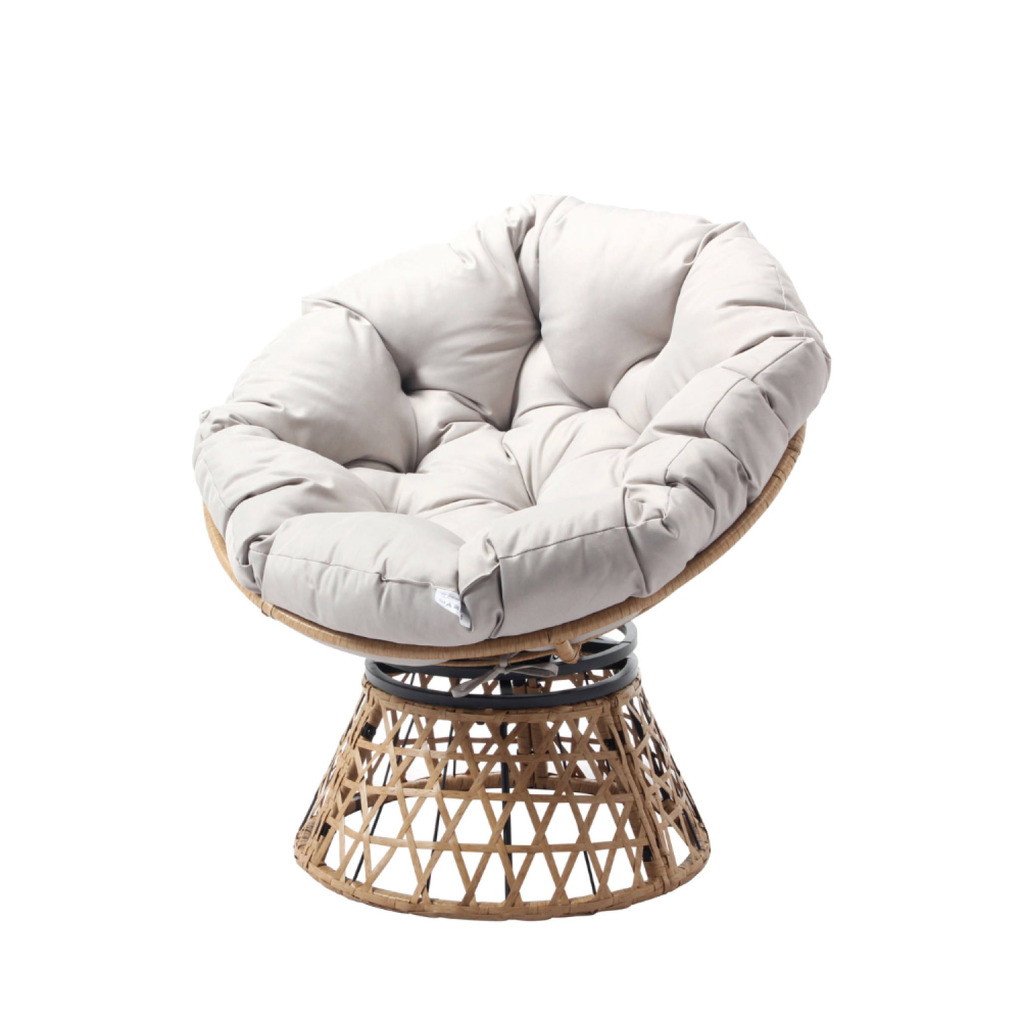 CONCEPT USINE Fauteuil effet rotin avec coussin papasan