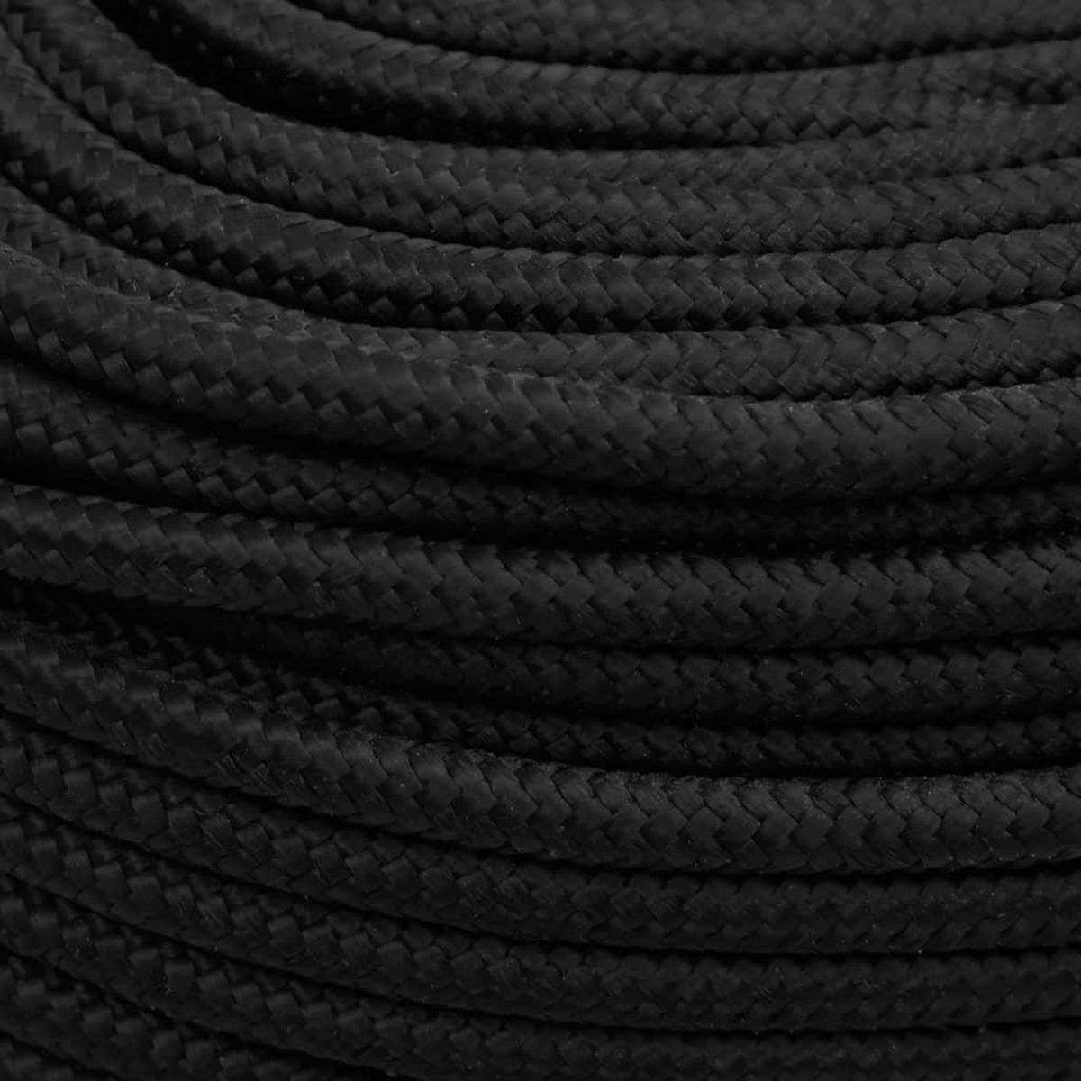 VIDAXL Corde de bateau Noir complet 6 mm 50 m Polypropylene