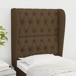 VIDAXL Tete de lit avec oreilles Marron fonce 83x23x118/128 cm Tissu