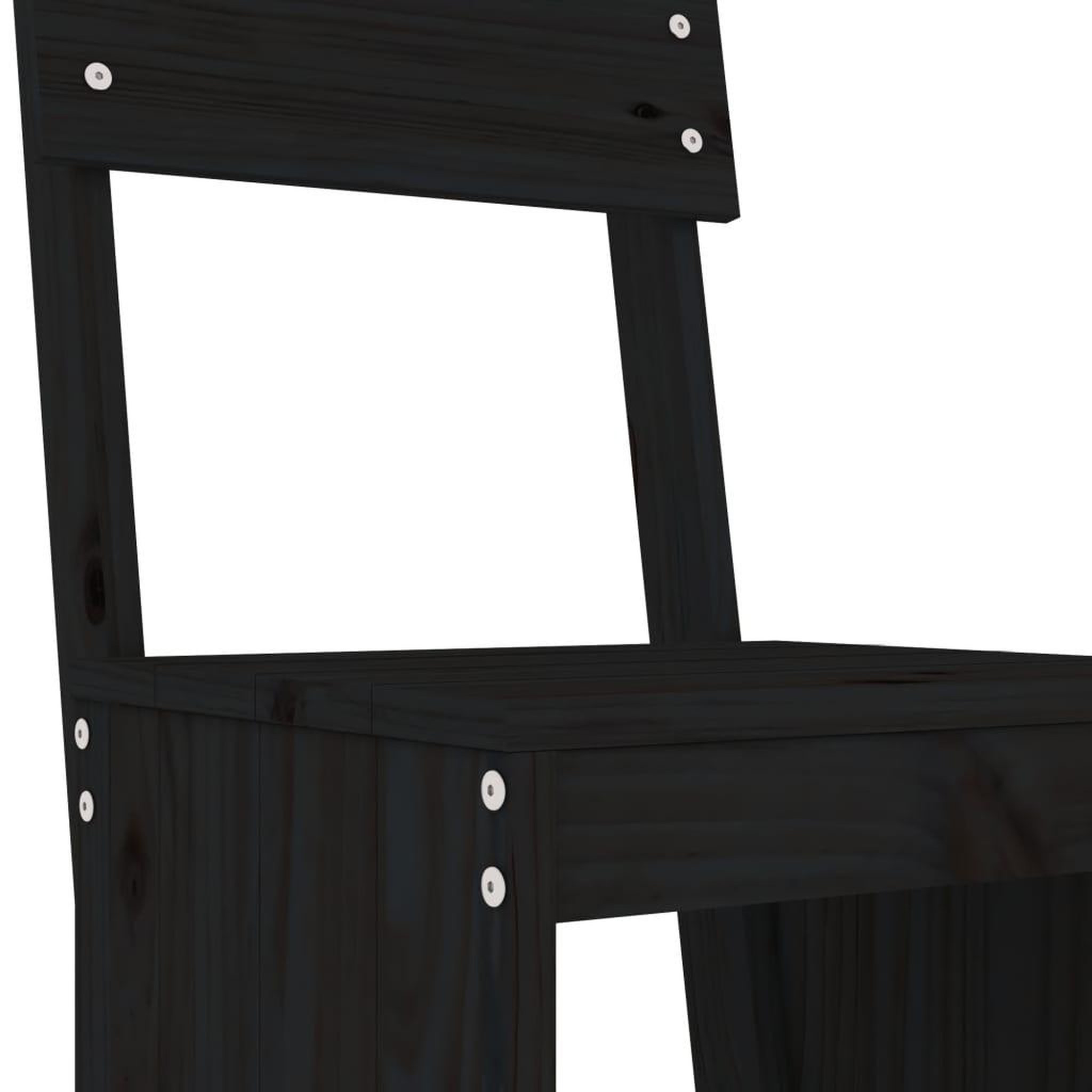 Voir la diapositive 5 : VIDAXL Ensemble de bar de jardin 3 pcs noir bois de pin massif