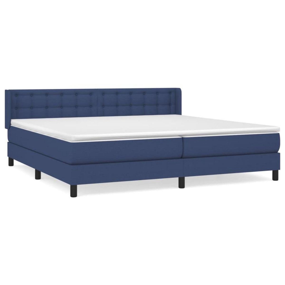 VIDAXL Sommier a lattes de lit avec matelas Bleu 200x200 cm Tissu