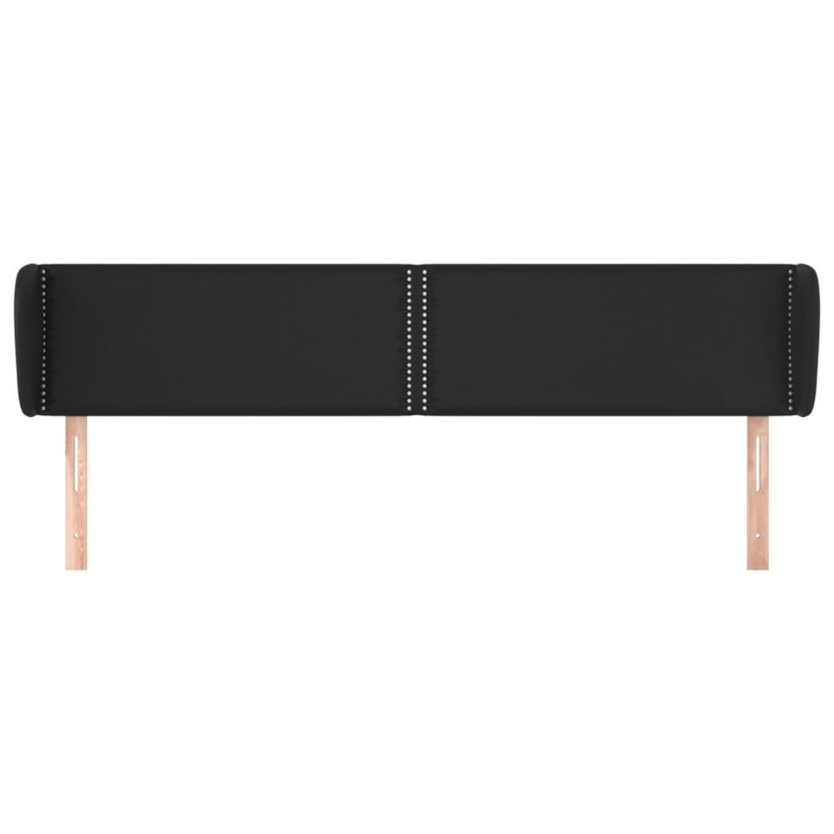 VIDAXL Tete de lit avec oreilles Noir 203x23x78/88 cm Similicuir