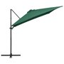 Voir la diapositive 4 : VIDAXL Parasol de jardin en porte-a-faux lumieres LED et mat en acier