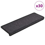 VIDAXL Tapis d'escalier 30 pcs 65x21x4 cm Anthracite