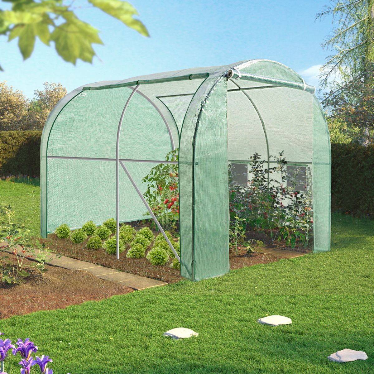 Jardikt Serre de jardin 3x2m - 4 saisons Zip 3 arceaux 130 gr