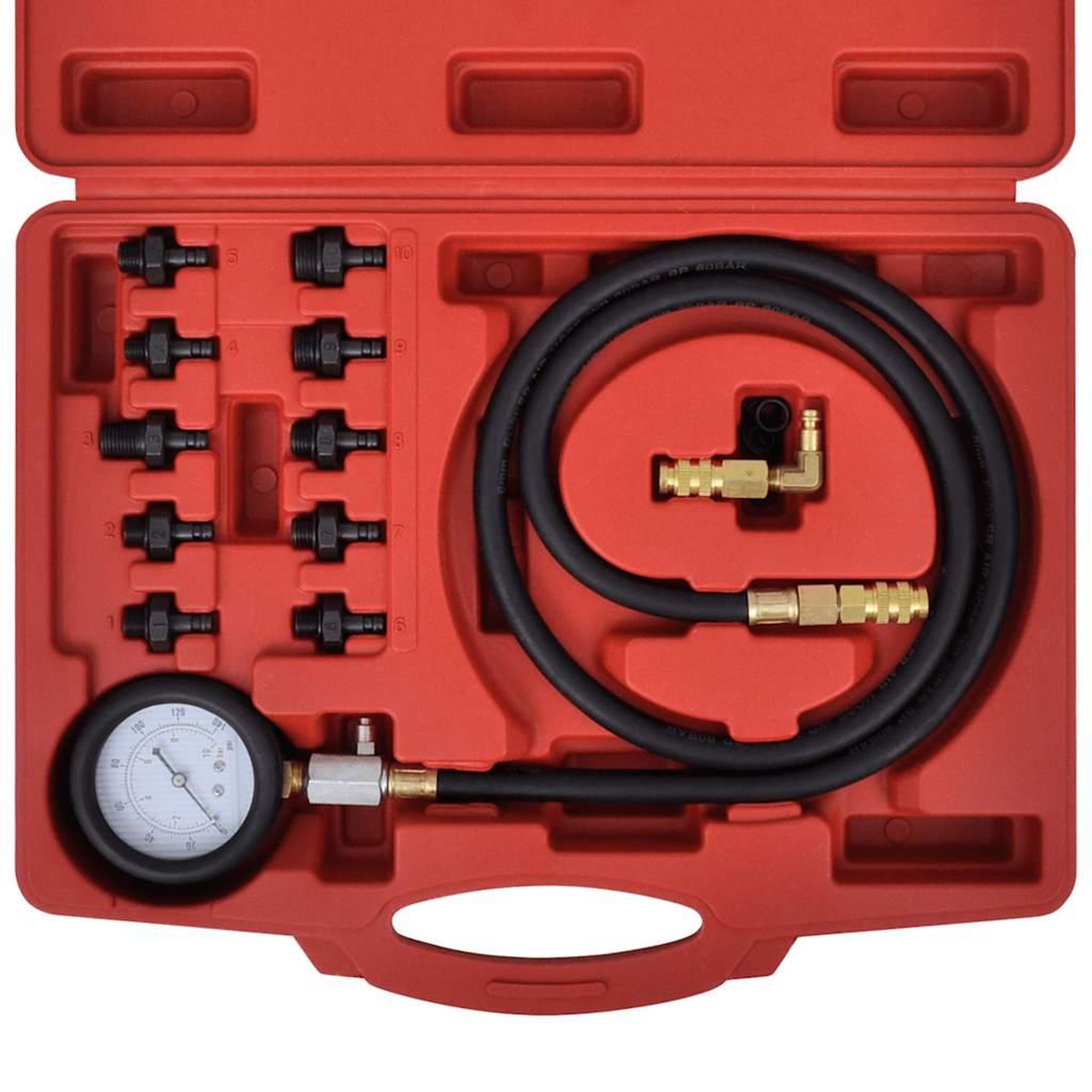 Voir la diapositive 5 : VIDAXL Kit a outils de test de pression de l'huile et du moteur