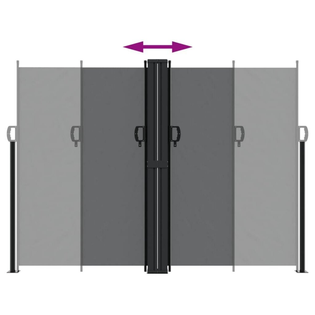 VIDAXL Auvent lateral retractable noir 180x1000 cm