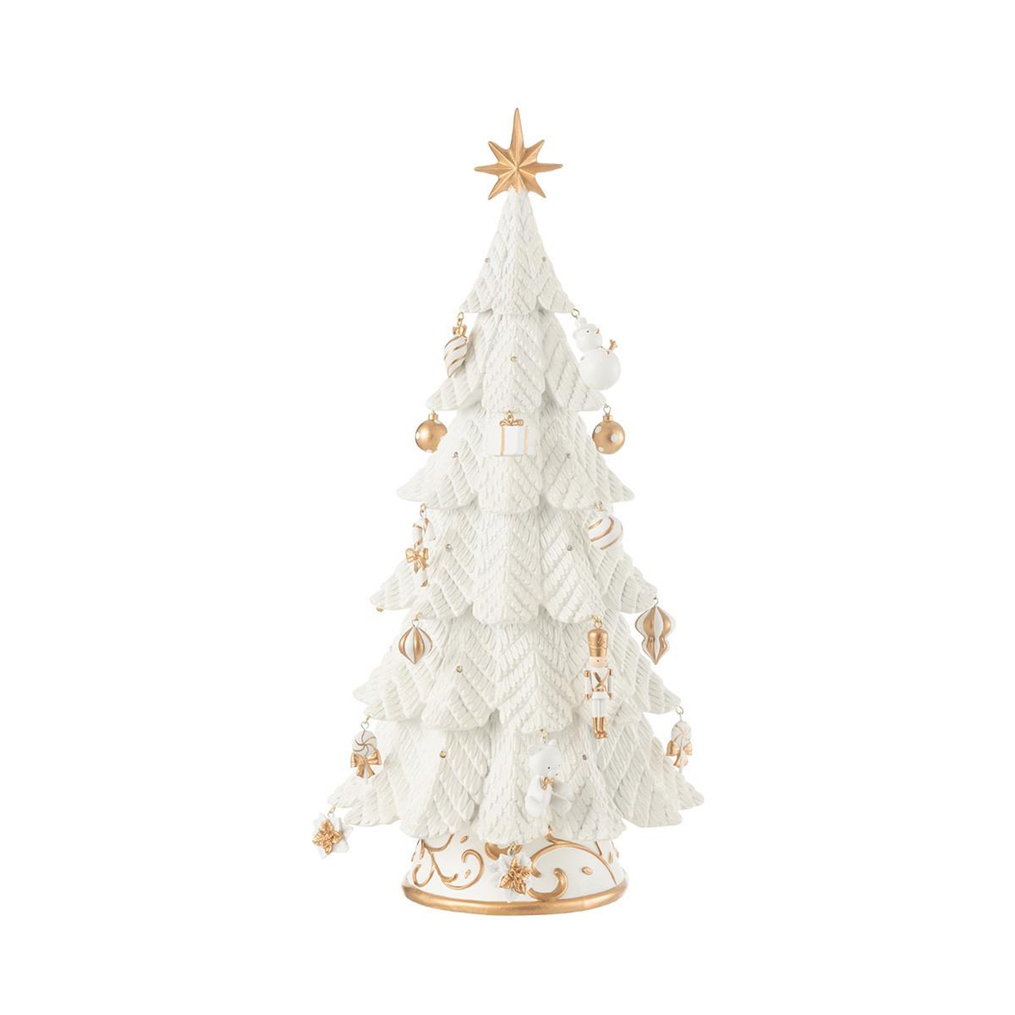 Voir la diapositive 2 : J-LINE Sapin de noël déco à led  zane  51cm blanc