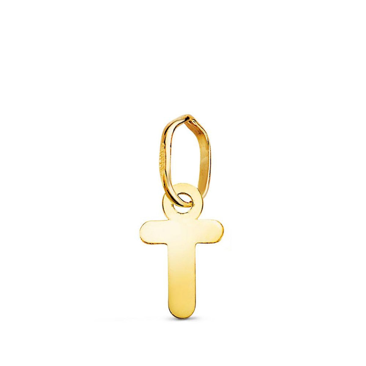 L'ATELIER D'AZUR Pendentif Or 18 Carats 750 Jaune - Initiale Lettre  T  - Chaine Offerte